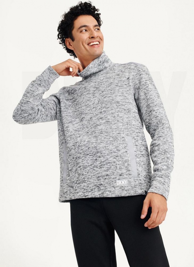 DKNY Funnel Neck Pullover Men's Sweatshirts Light Grey | Ireland_D0377