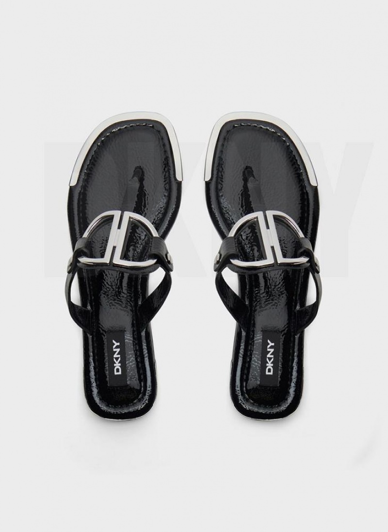 DKNY Hartford Women's Flip Flops Black | Ireland_D0175