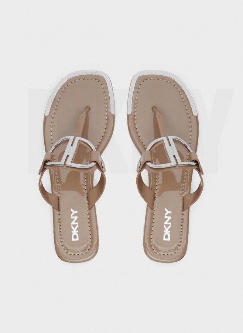 DKNY Hartford Women's Flip Flops Brown | Ireland_D1770