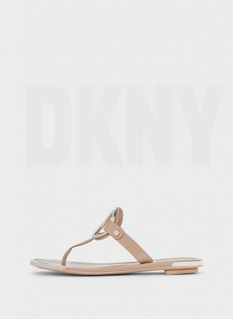 DKNY Hartford Women\'s Flip Flops Brown | Ireland_D1770