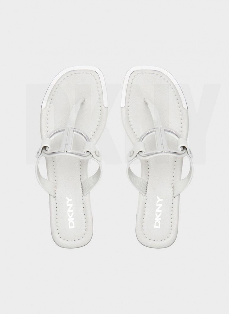 DKNY Hartford Women's Flip Flops White | Ireland_D1560