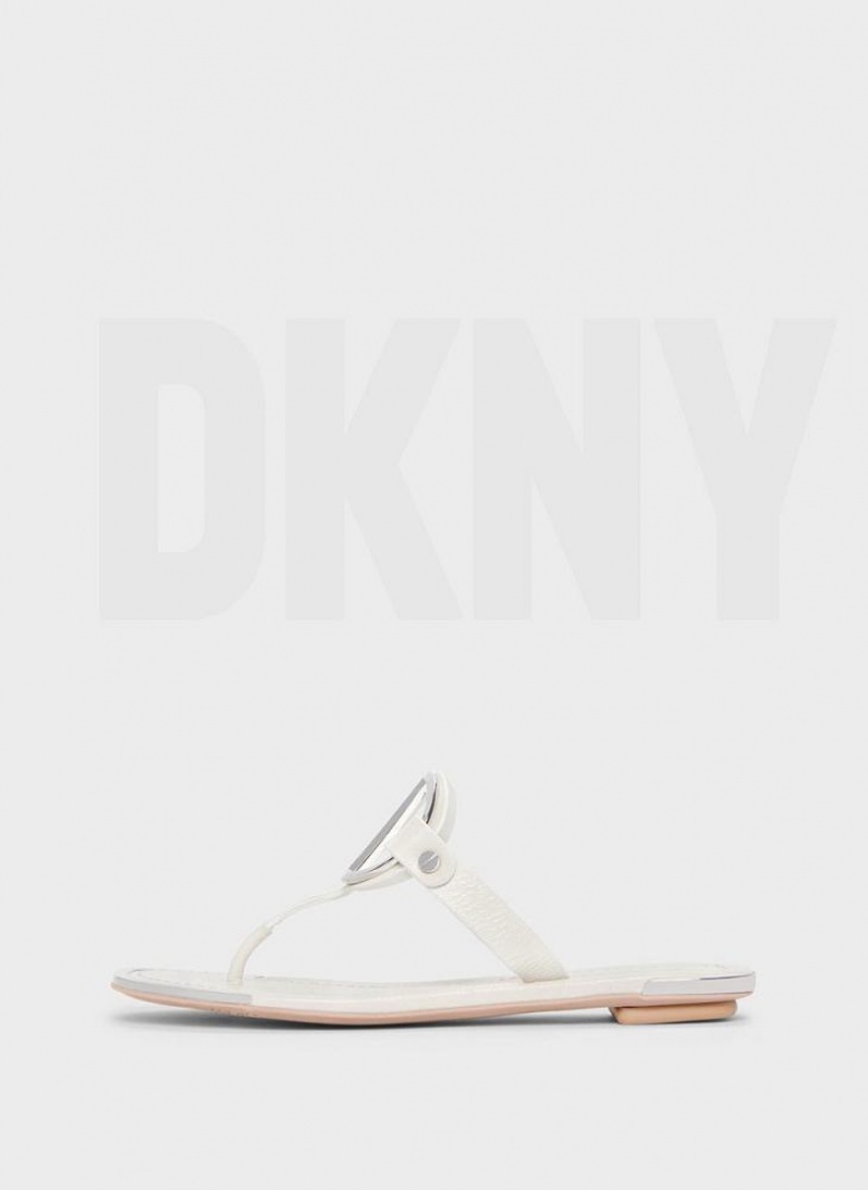 DKNY Hartford Women\'s Flip Flops White | Ireland_D1560