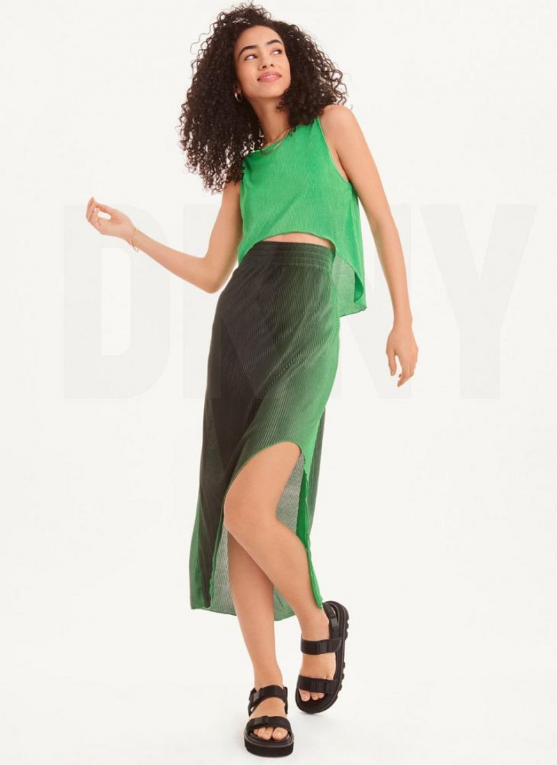 DKNY High Low Shell Women's Tank Top Green | Ireland_D1913