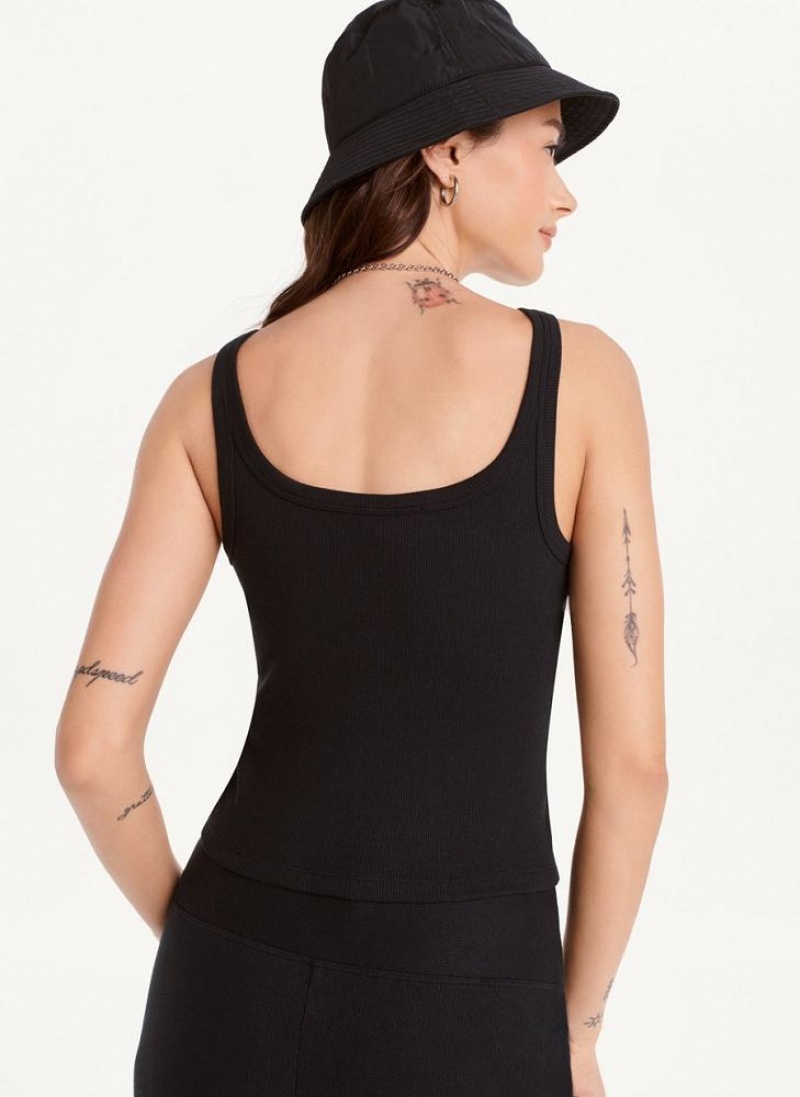 DKNY High Neck Crop Women's Tank Top Black | Ireland_D0469