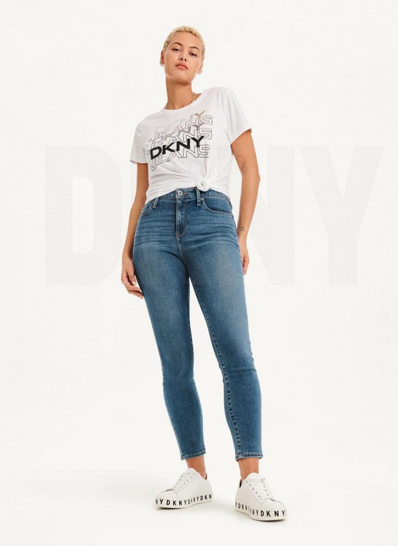 DKNY High Rise Skinny Women's Jeans Blue | Ireland_D1958