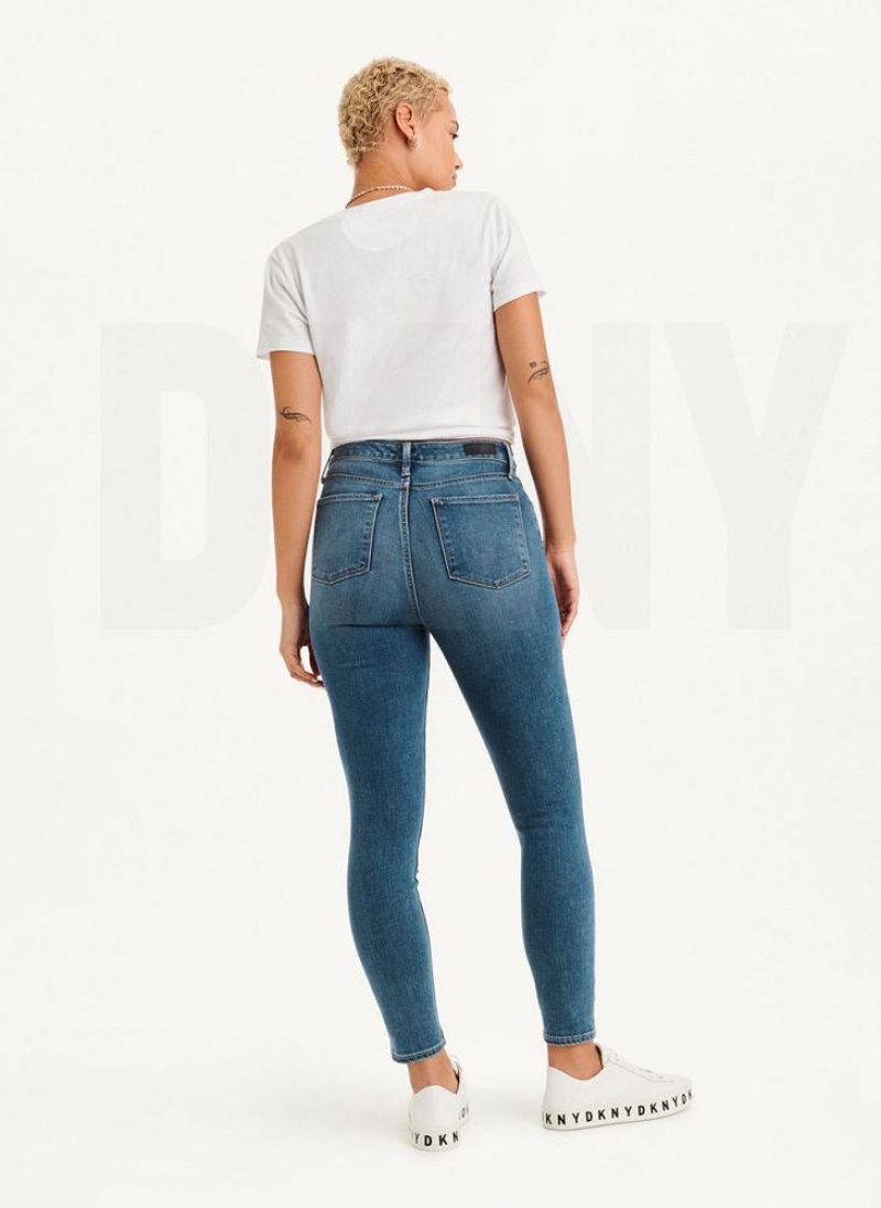 DKNY High Rise Skinny Women's Jeans Blue | Ireland_D1958