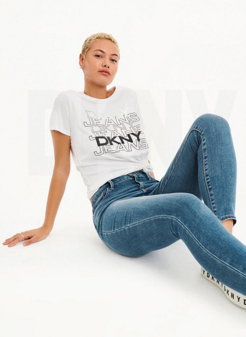 DKNY High Rise Skinny Women\'s Jeans Blue | Ireland_D1958