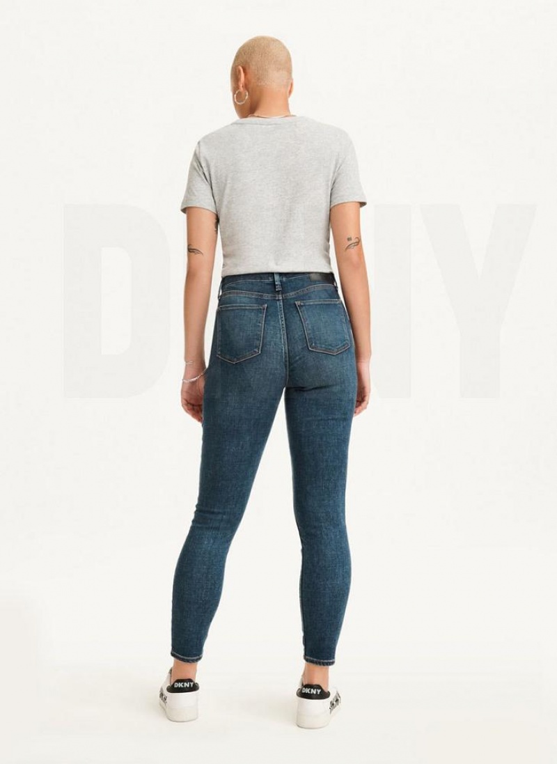 DKNY High Rise Skinny Women's Jeans Deep Indigo | Ireland_D0227