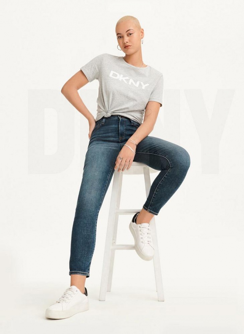 DKNY High Rise Skinny Women's Jeans Deep Indigo | Ireland_D0227