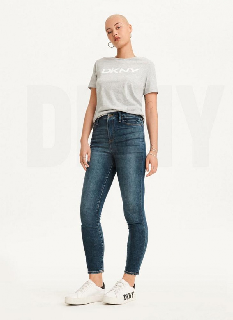 DKNY High Rise Skinny Women's Jeans Deep Indigo | Ireland_D0227