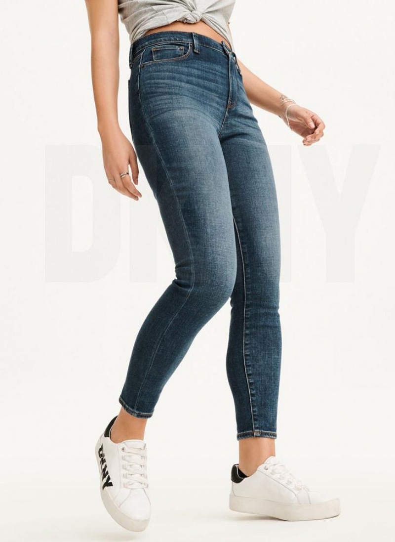 DKNY High Rise Skinny Women's Jeans Deep Indigo | Ireland_D0227