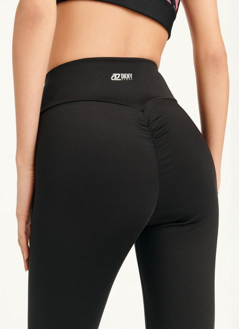 DKNY High Waist 7/8 Tight Hug + Lift Tight Women's Leggings Black | Ireland_D1033