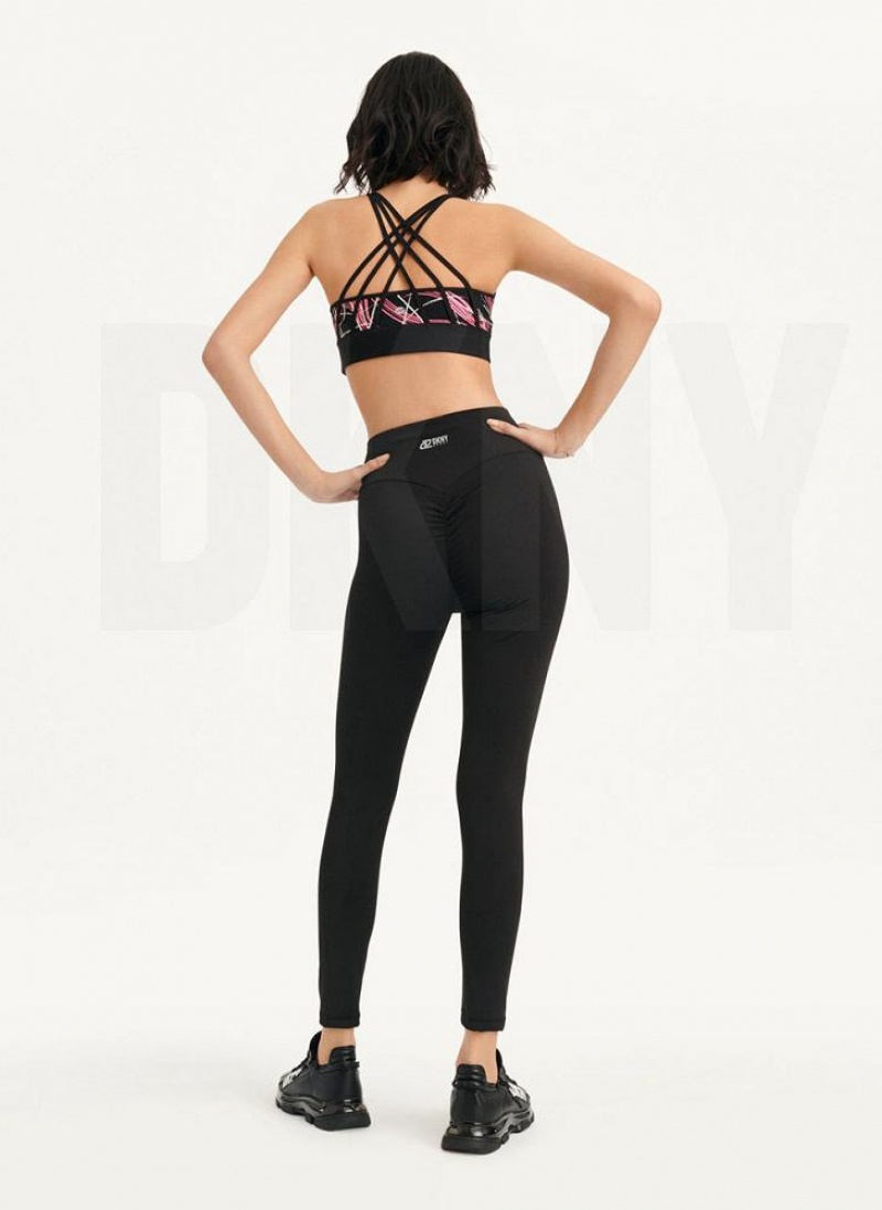 DKNY High Waist 7/8 Tight Hug + Lift Tight Women's Leggings Black | Ireland_D1033