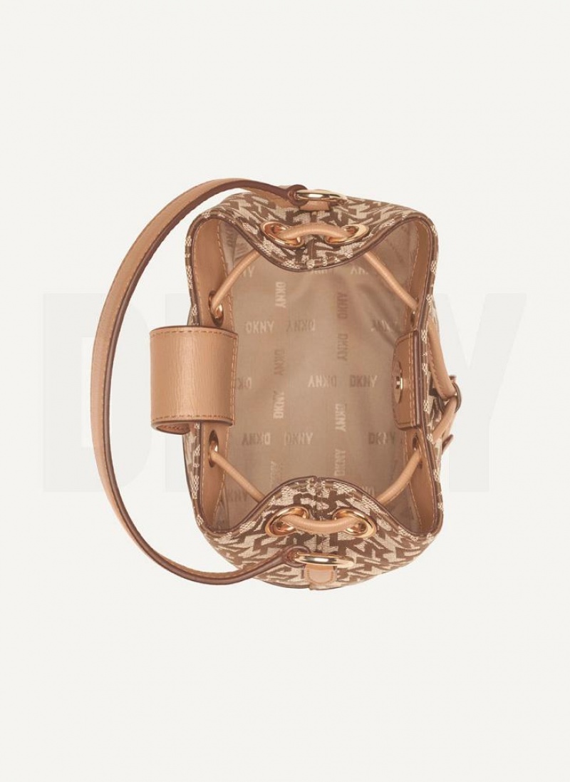 DKNY Inessa Bucket Women's Crossbody Bags Brown | Ireland_D0561