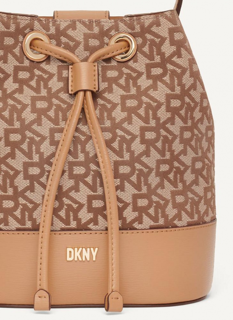 DKNY Inessa Bucket Women's Crossbody Bags Brown | Ireland_D0561