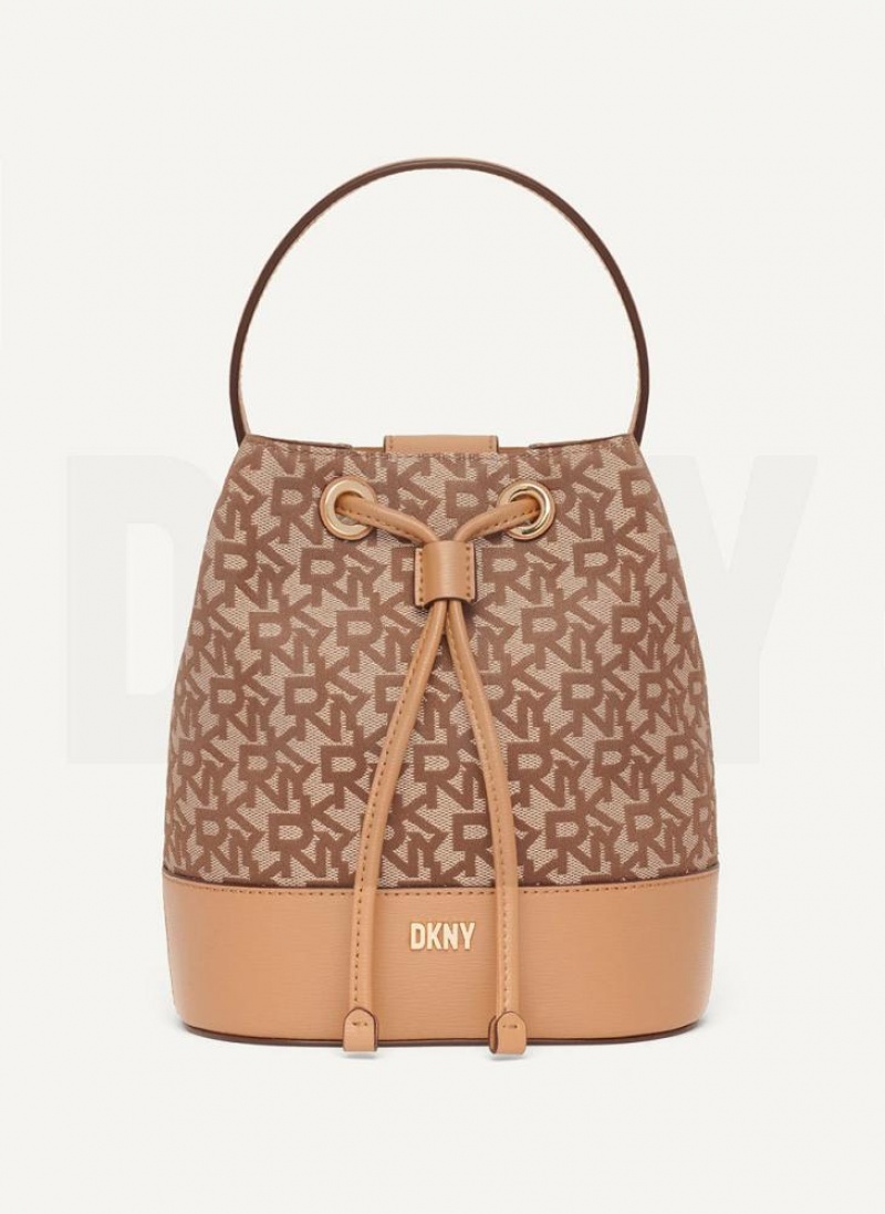 DKNY Inessa Bucket Women\'s Crossbody Bags Brown | Ireland_D0561