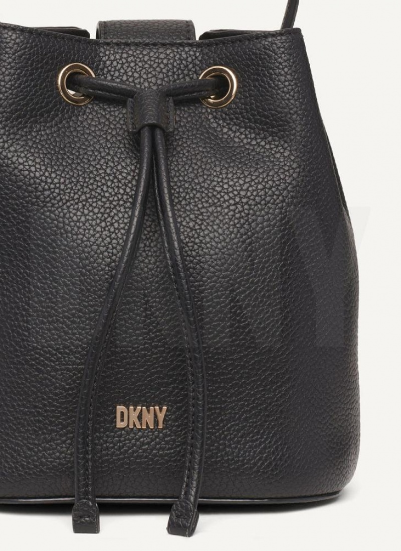 DKNY Inessa Bucket Women's Crossbody Bags Black / Gold | Ireland_D1664