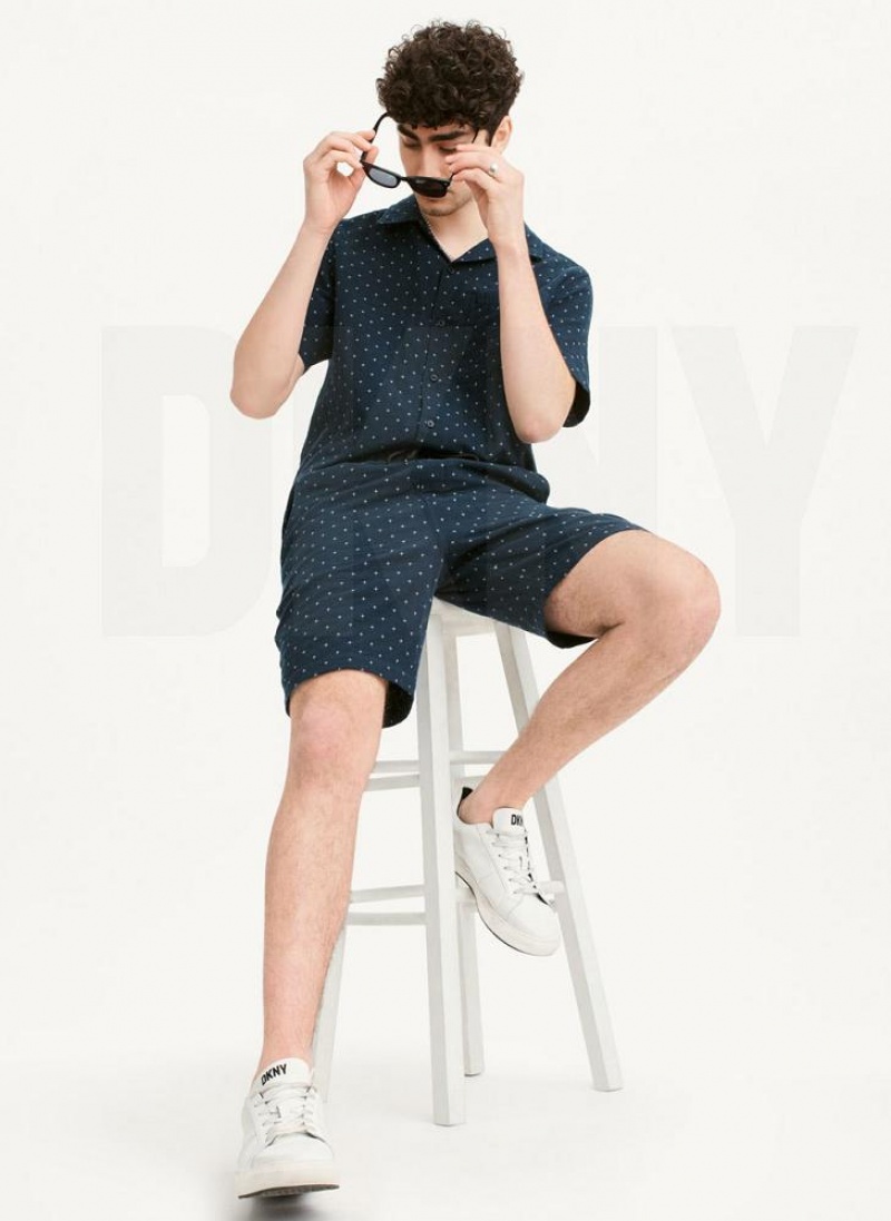 DKNY Jacquard Men's Shorts Navy | Ireland_D1380