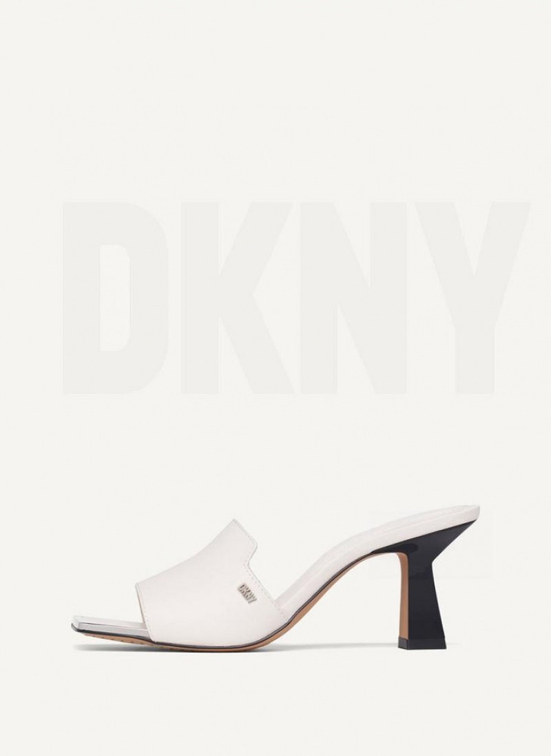 DKNY Kailyned Mule Women\'s Heels White | Ireland_D0317