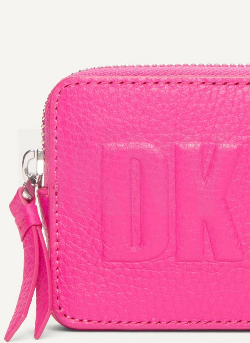 DKNY Keyfob Cardcase Raised Logo Women's Wallets Rose Purple | Ireland_D0655