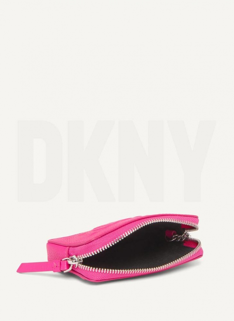 DKNY Keyfob Cardcase Raised Logo Women's Wallets Rose Purple | Ireland_D0655