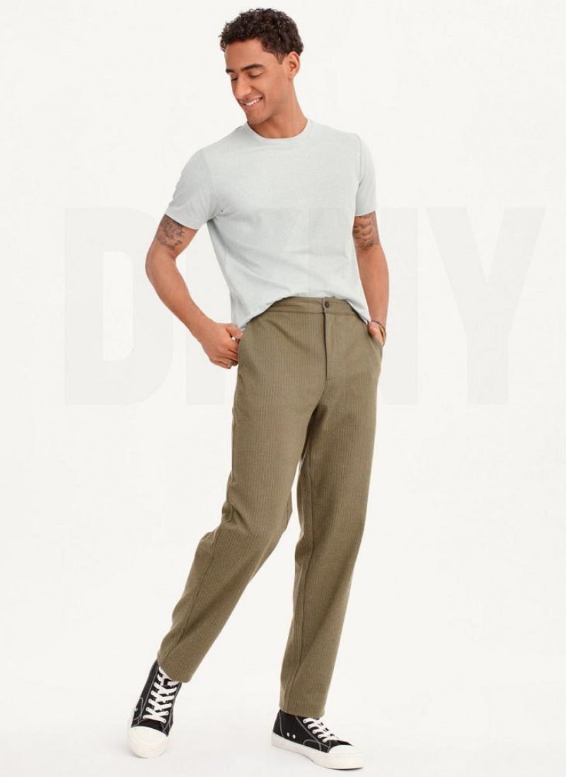 DKNY Knit Texture Men's Pants Olive | Ireland_D1724