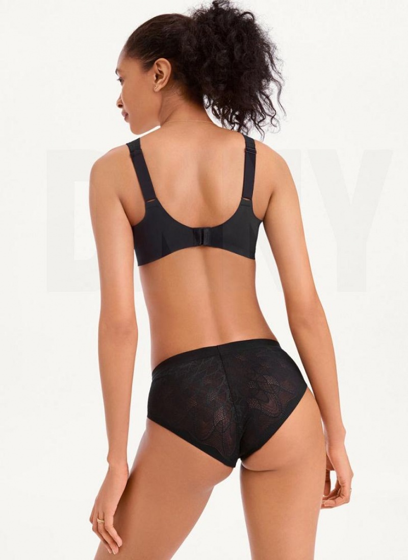 DKNY Lace Comfort Hipster Women's Panties Black | Ireland_D0845