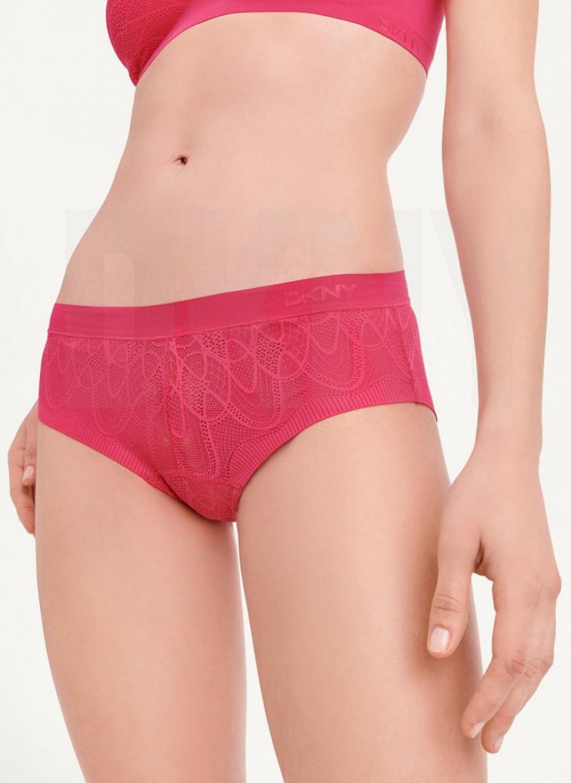 DKNY Lace Comfort Hipster Women's Panties Red | Ireland_D1301