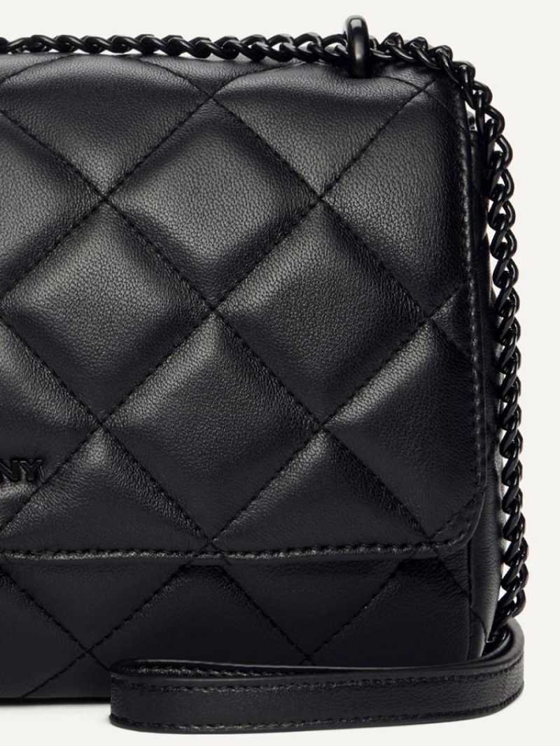 DKNY Lara Large Quilted Women's Shoulder Bags Black | Ireland_D0237