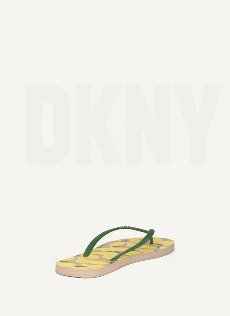 DKNY Lemon Men's Flip Flops Lemon | Ireland_D0598