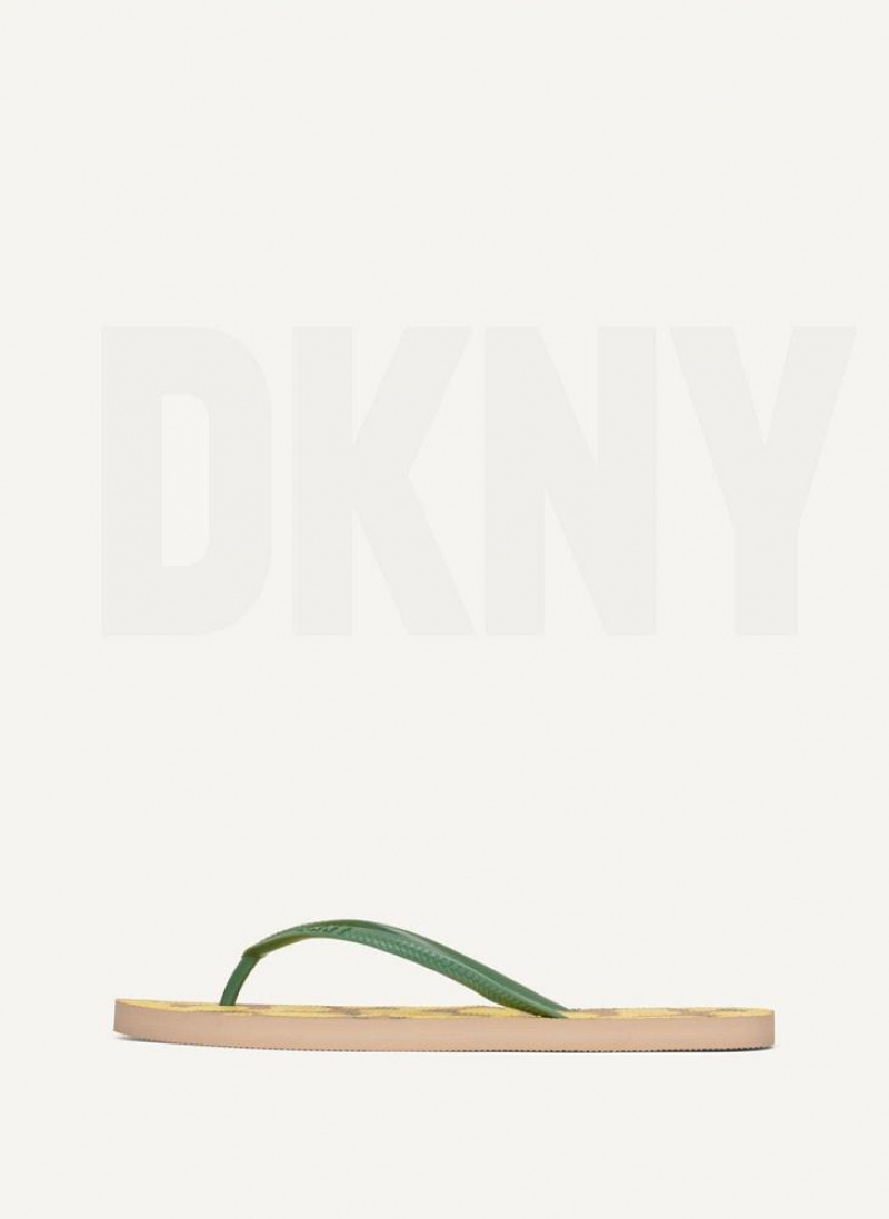 DKNY Lemon Men's Flip Flops Lemon | Ireland_D0598