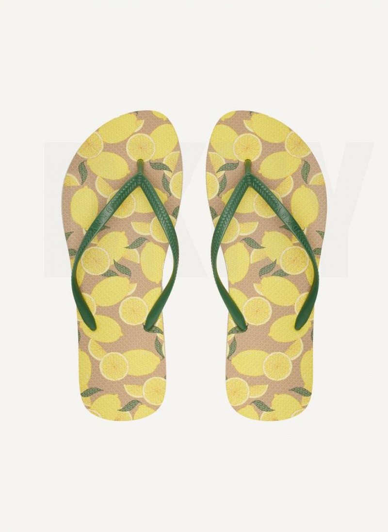 DKNY Lemon Men\'s Flip Flops Lemon | Ireland_D0598