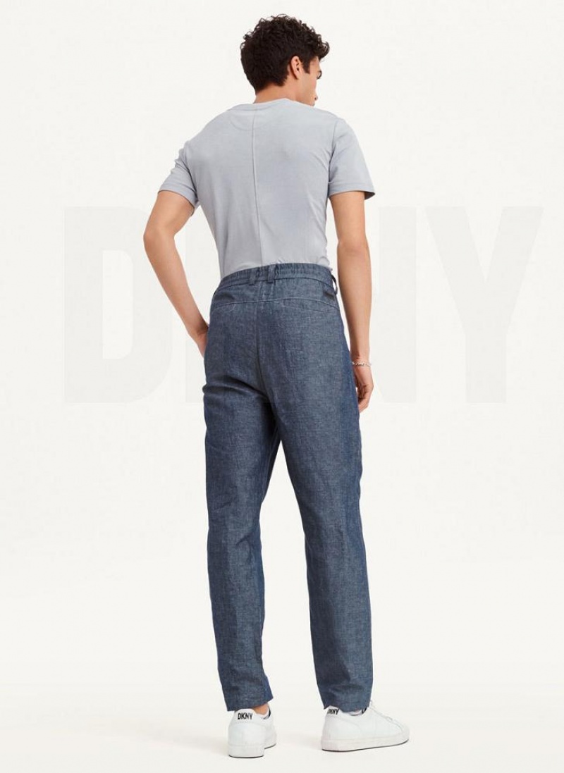 DKNY Linens Men's Pants Navy | Ireland_D1373