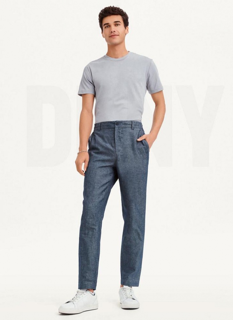 DKNY Linens Men's Pants Navy | Ireland_D1373