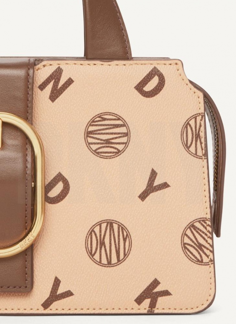 DKNY Logo Buckle Women's Crossbody Bags Brown | Ireland_D0789