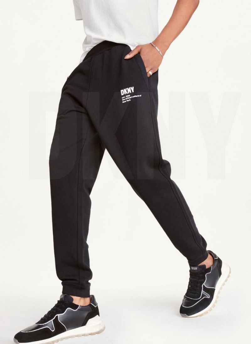 DKNY Logo Men's Pants Black | Ireland_D1778