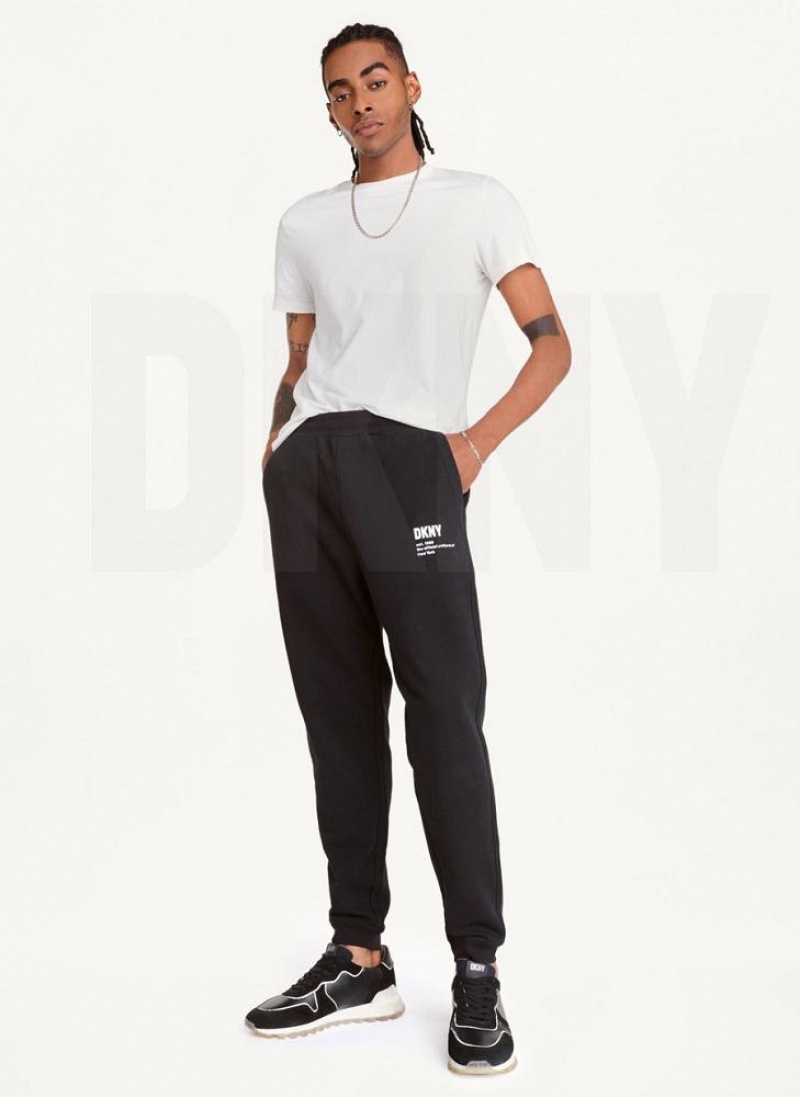 DKNY Logo Men's Pants Black | Ireland_D1778