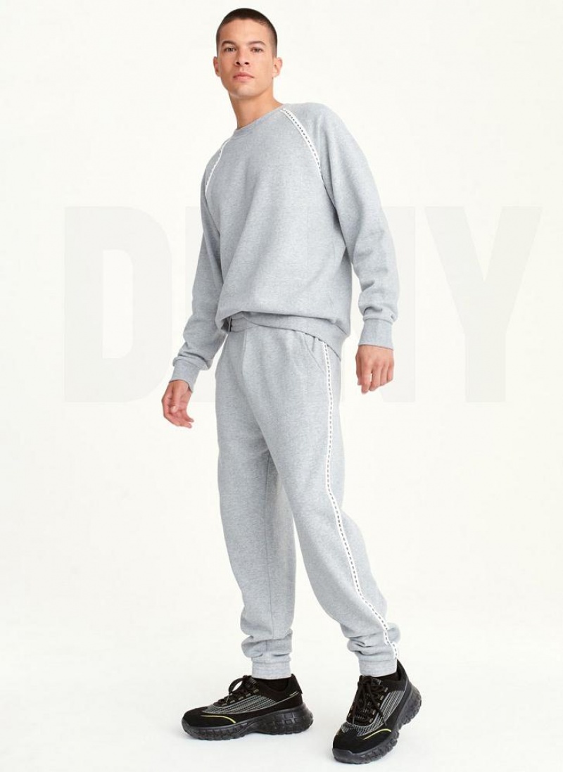 DKNY Logo Tape Detail Men's Joggers Grey | Ireland_D0417