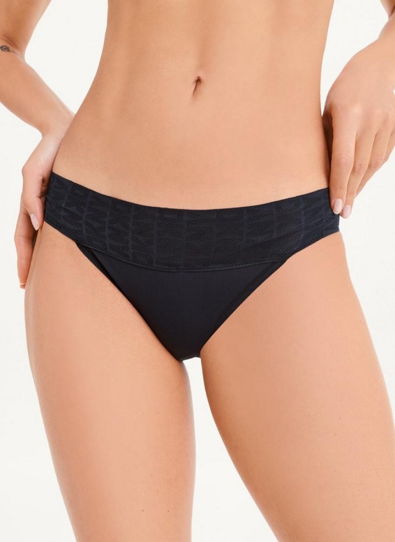 DKNY Logo Waistband Stretch Bikini Women\'s Panties Black | Ireland_D1912