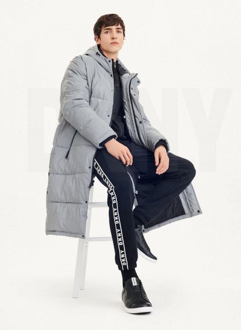 DKNY Long Quilted Men's Coats Grey | Ireland_D0624