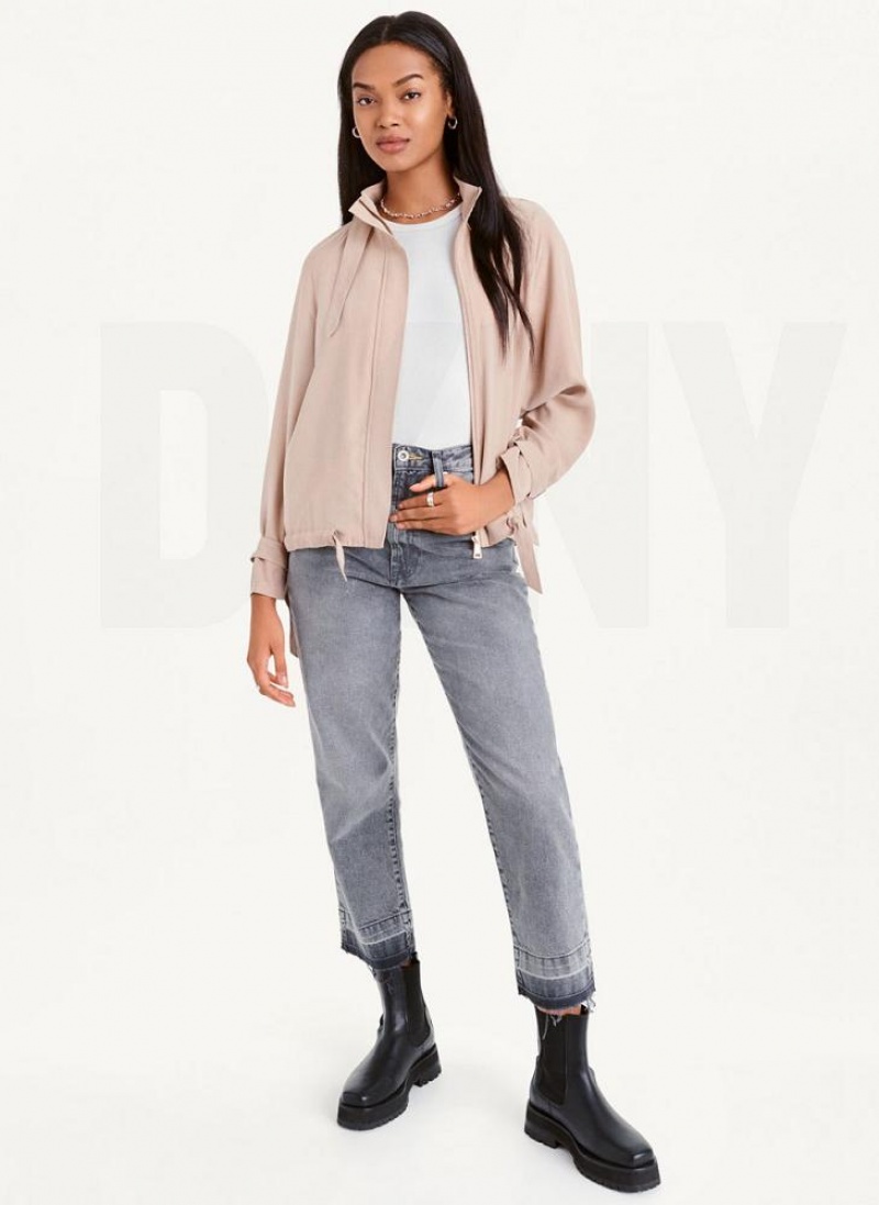 DKNY Long Sleeve Women's Jackets Khaki | Ireland_D0158