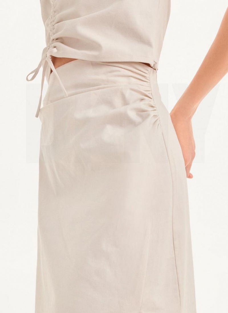 DKNY Long with Slit Women's Skirts Beige | Ireland_D0804