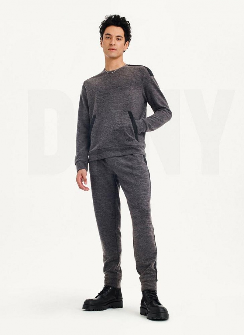 DKNY Lounge Crew Neck Men's Sweatshirts Dark Grey | Ireland_D1698