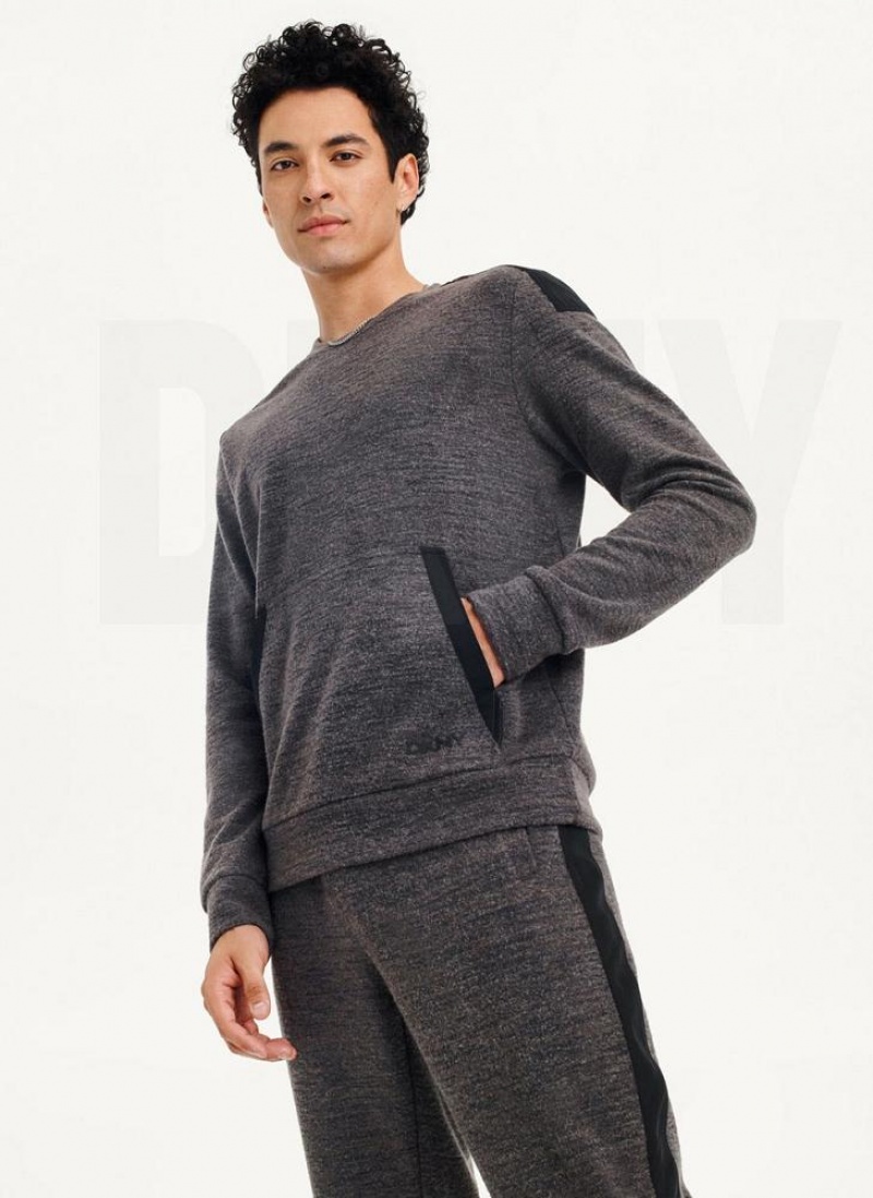 DKNY Lounge Crew Neck Men's Sweatshirts Dark Grey | Ireland_D1698