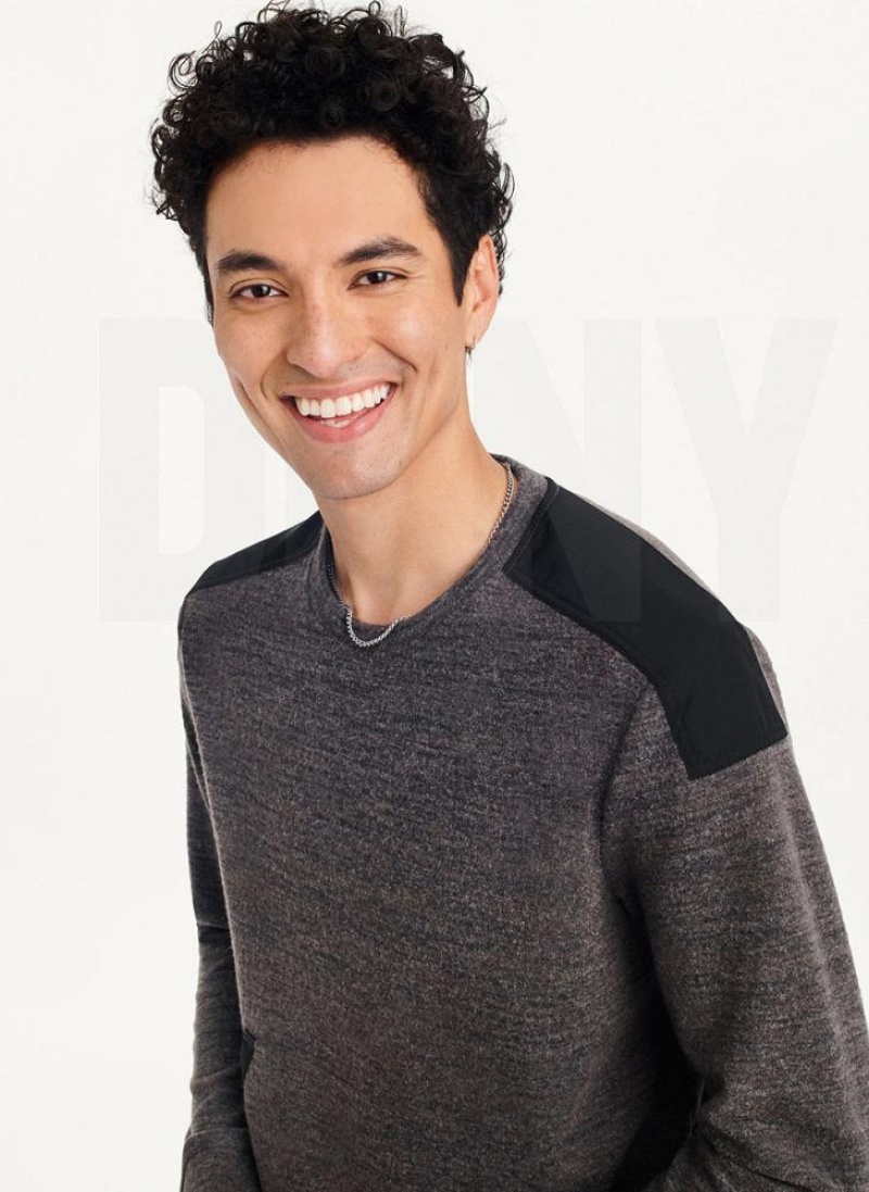 DKNY Lounge Crew Neck Men's Sweatshirts Dark Grey | Ireland_D1698