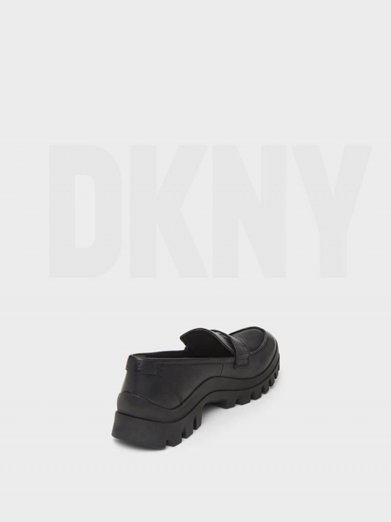 DKNY Lug Sole Women's Loafers Black | Ireland_D1027