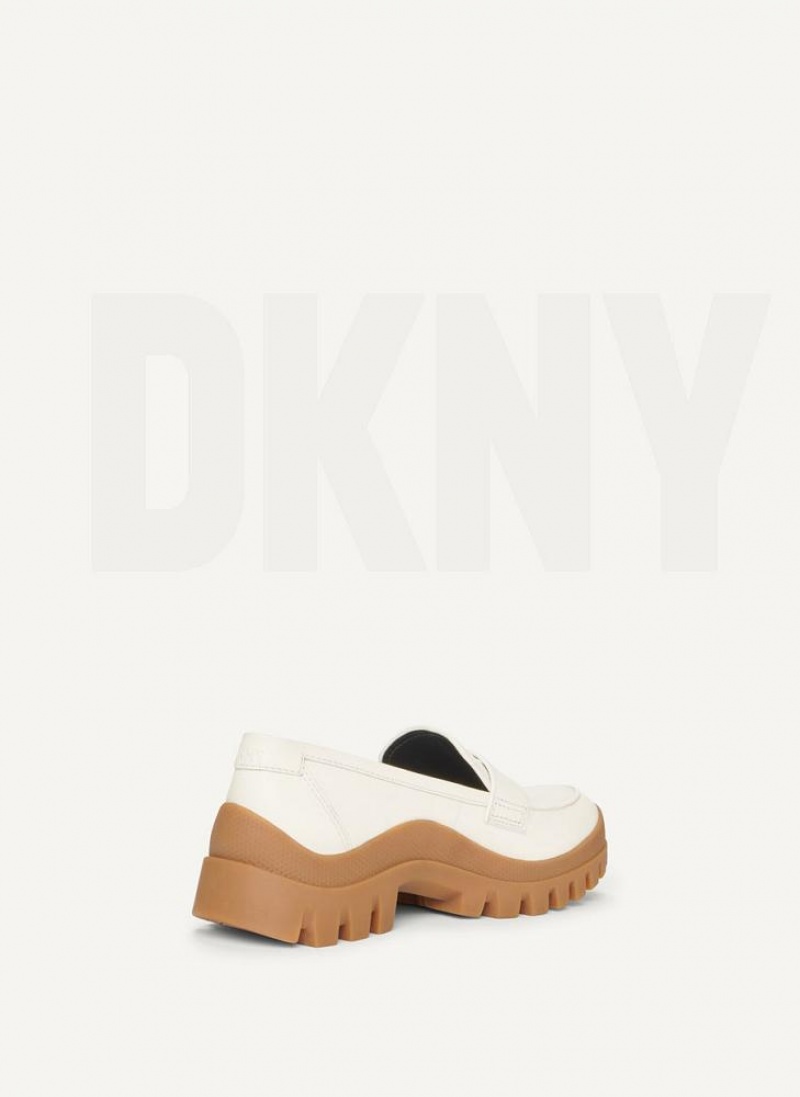 DKNY Lug Sole Women's Loafers White | Ireland_D0520