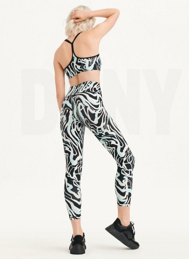 DKNY Marble Swirl Print High Waist Women's Leggings Blue | Ireland_D0314