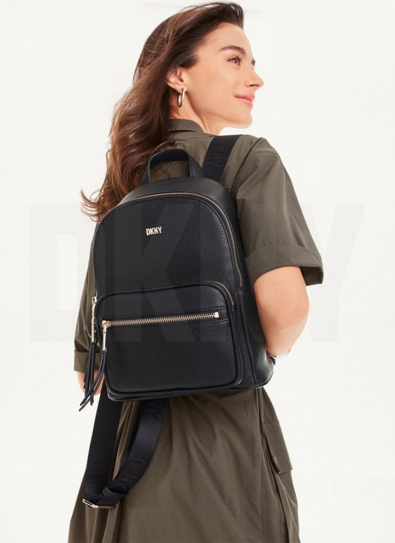 DKNY Maxine Women's Backpacks Black / Gold | Ireland_D0326