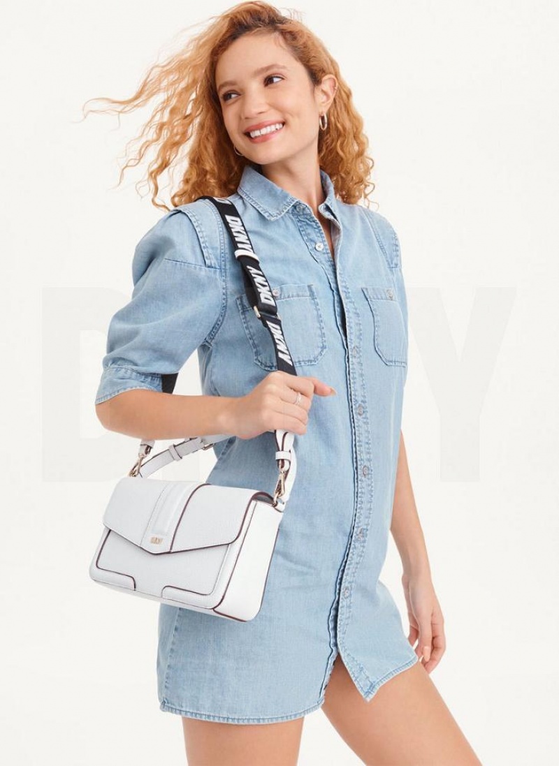 DKNY Maxxe Flap Women's Shoulder Bags White | Ireland_D1820